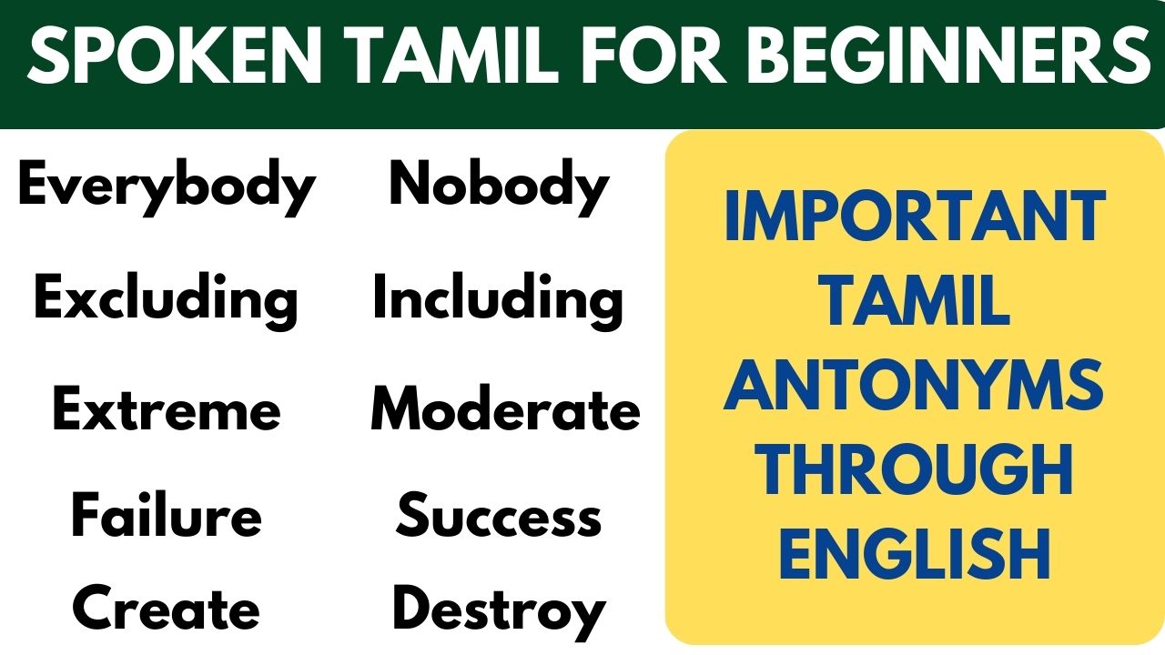 Read more about the article Learn Tamil Antonyms through English | Learn Tamil through English