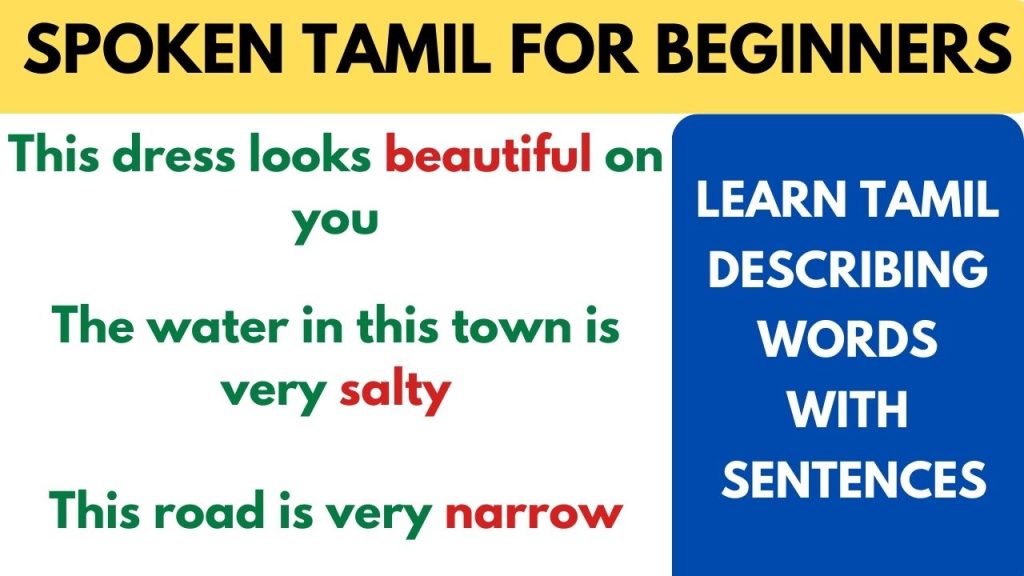Learn Tamil Describing words