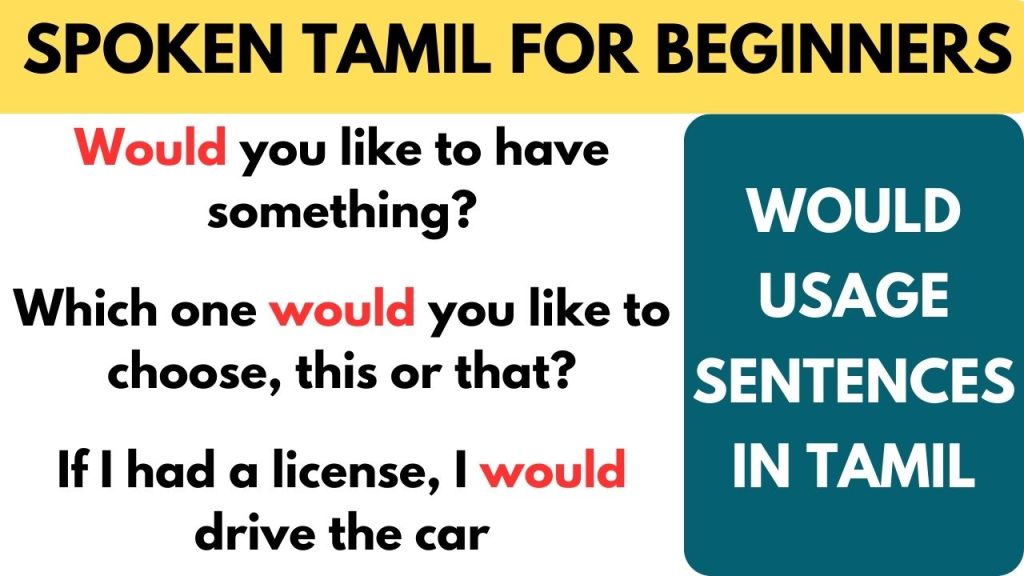 Would usage Tamil Sentneces