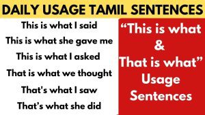 This is what & That is what usage sentences in Tamil