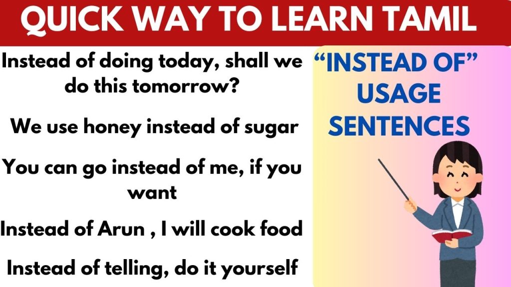 usage of Instead of in sentences